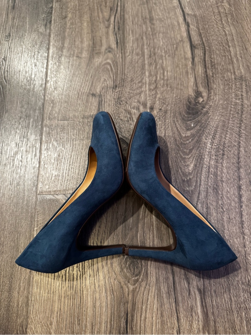 Kelly & Katie Navy blue Suede High Heel Pumps peacock mic Isabella size 8.5 - Picture 4 of 10